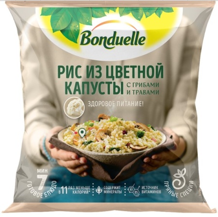 Смесь овощная Рис из цветной капусты с грибами и травами 0,4 кг*12 Бондюэль